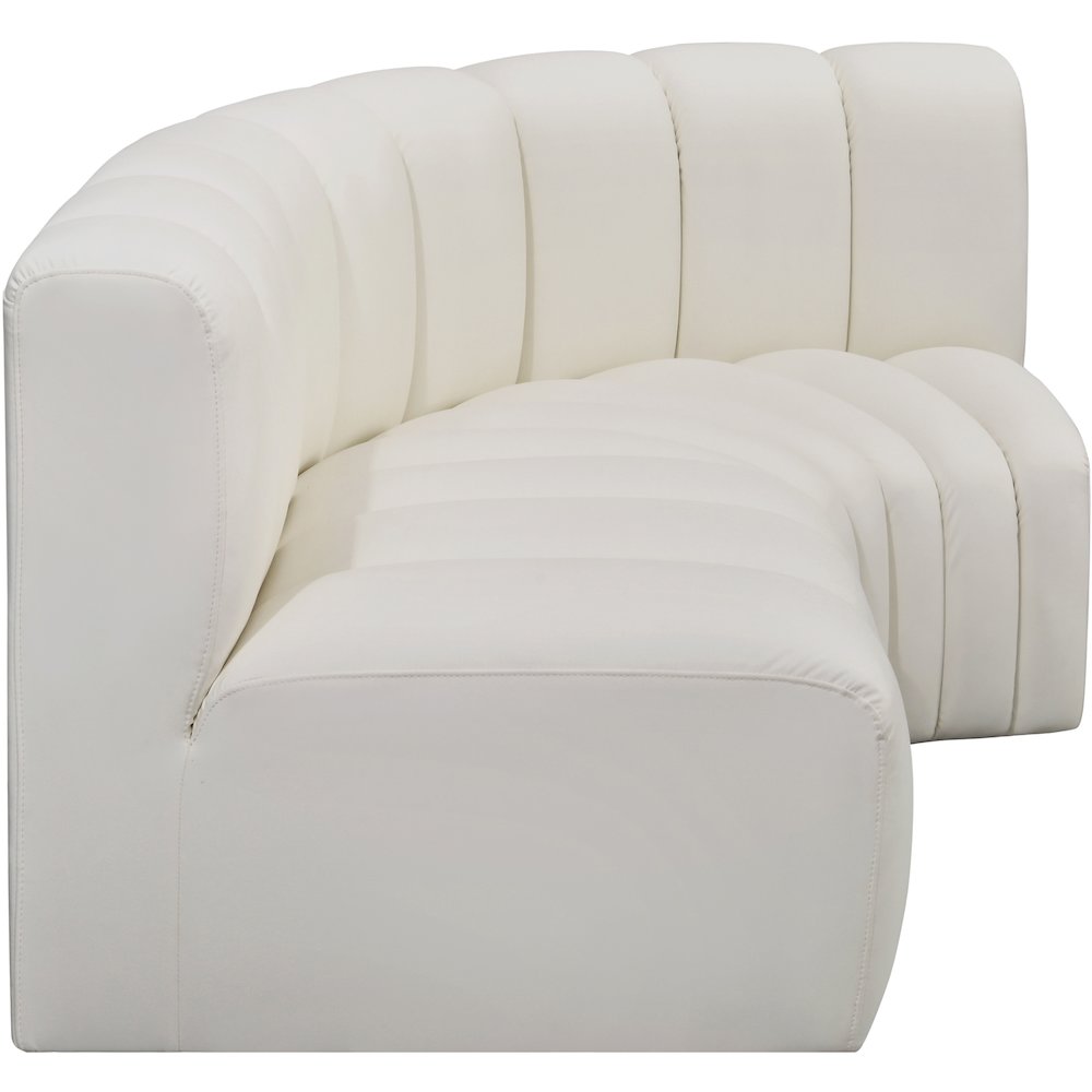 Arc Cream Vegan Leather Modular Sofa. Picture 5
