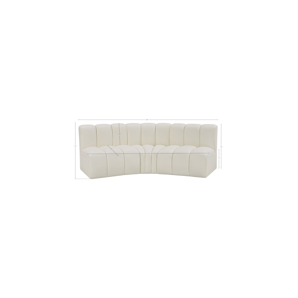 Arc Cream Vegan Leather Modular Sofa. Picture 11