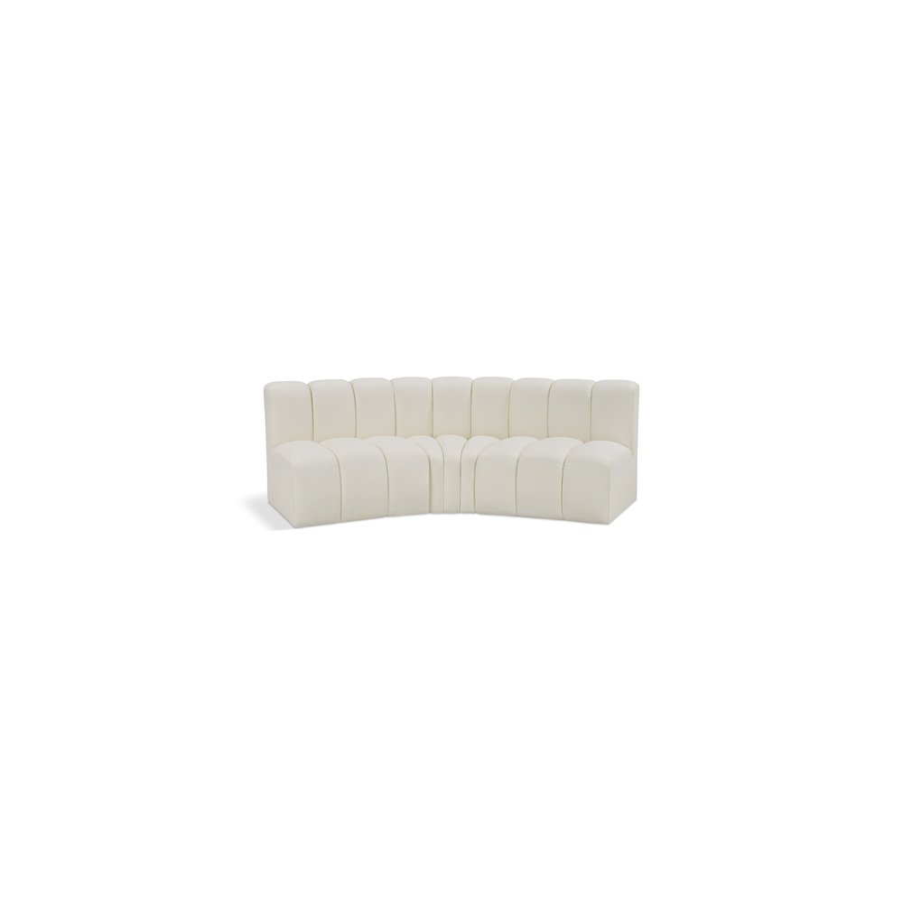 Arc Cream Vegan Leather Modular Sofa. Picture 1