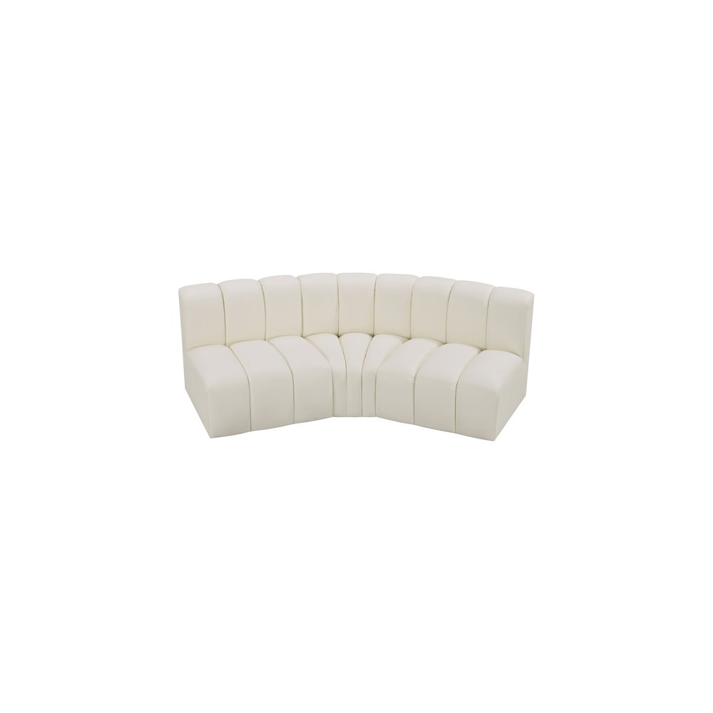 Arc Cream Vegan Leather Modular Sofa. Picture 3
