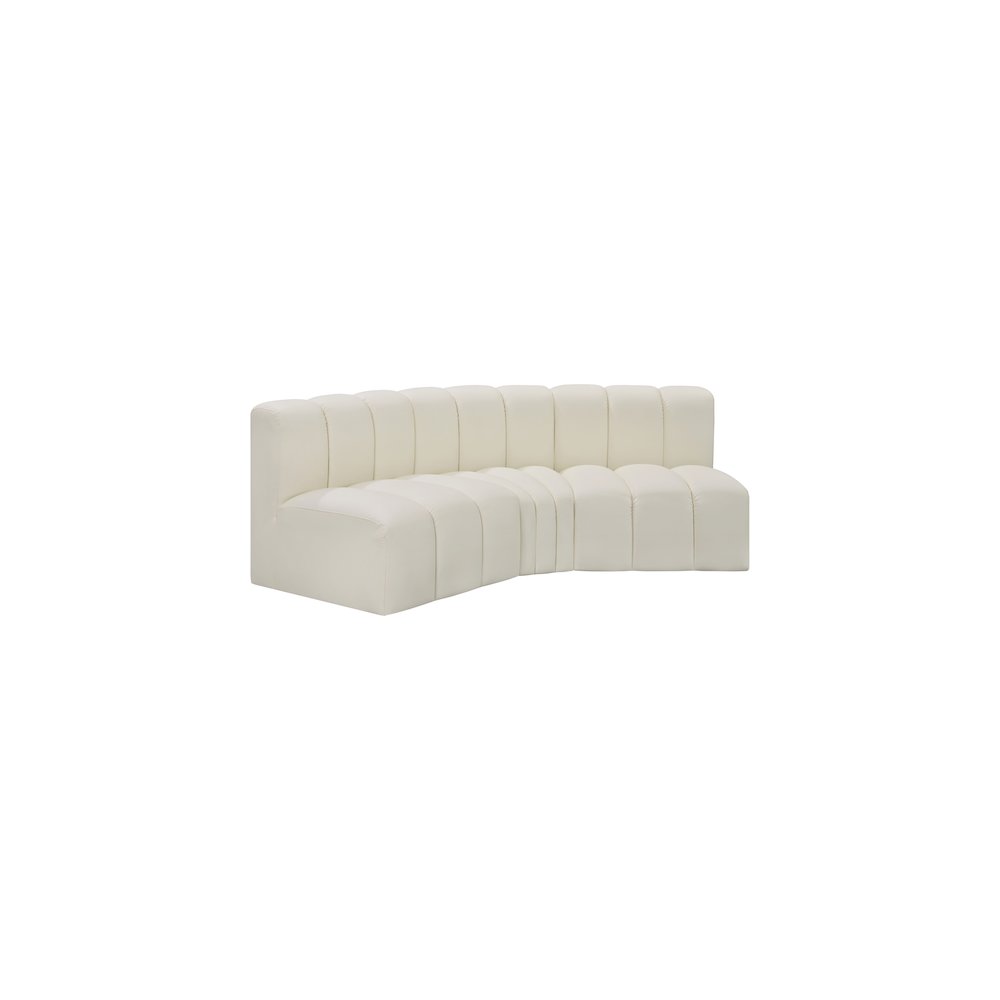Arc Cream Vegan Leather Modular Sofa. Picture 4