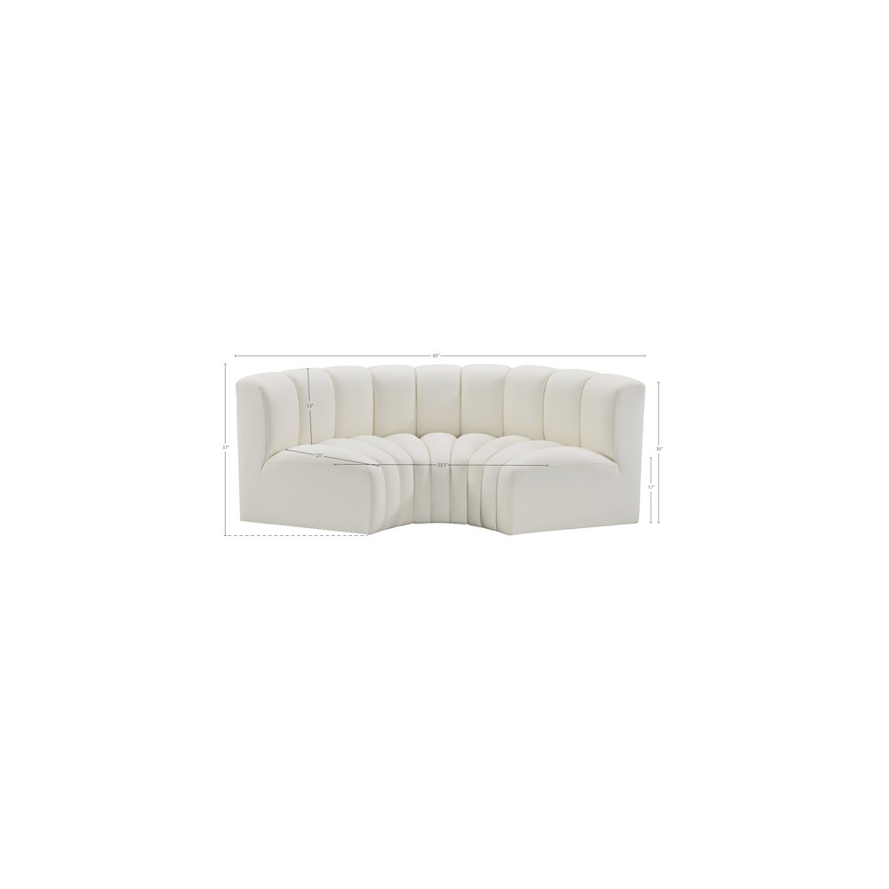 Arc Cream Vegan Leather Modular Sofa. Picture 11