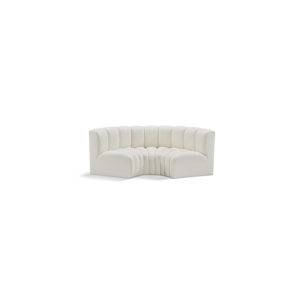 Arc Cream Vegan Leather Modular Sofa. Picture 1