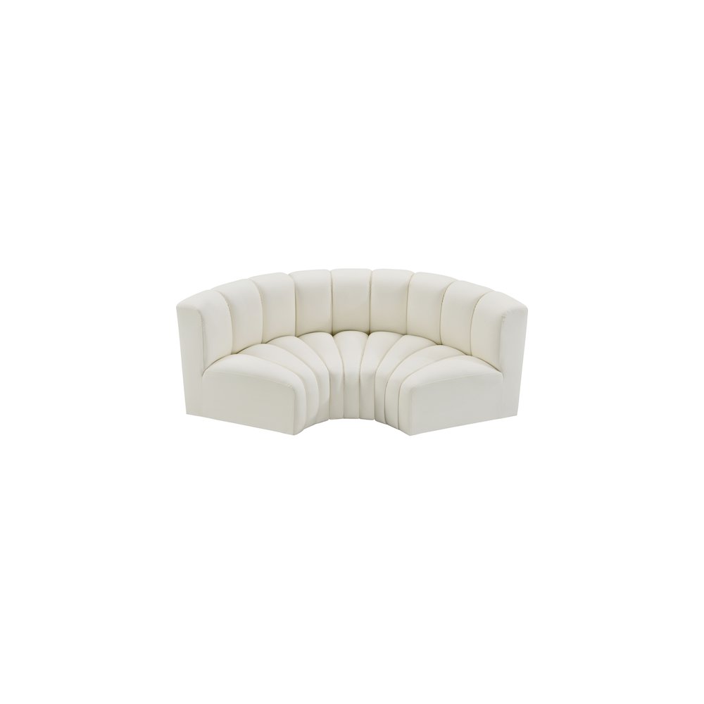 Arc Cream Vegan Leather Modular Sofa. Picture 3