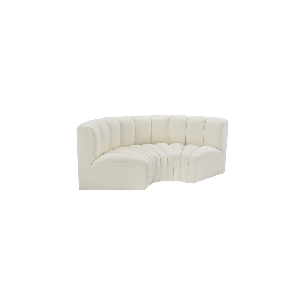 Arc Cream Vegan Leather Modular Sofa. Picture 4