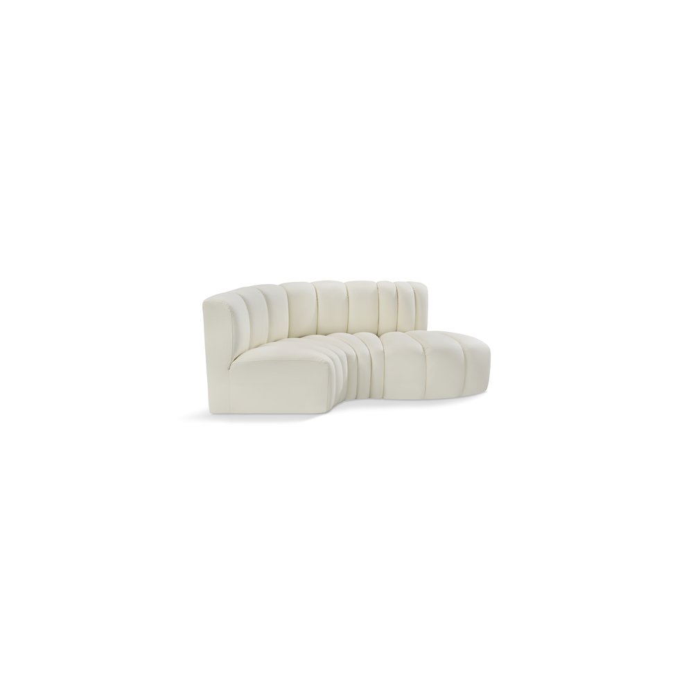 Arc Cream Vegan Leather Modular Sofa. Picture 1