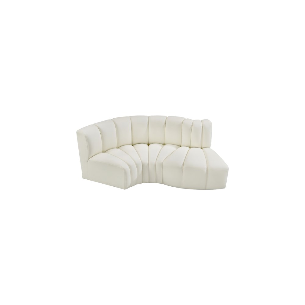 Arc Cream Vegan Leather Modular Sofa. Picture 3