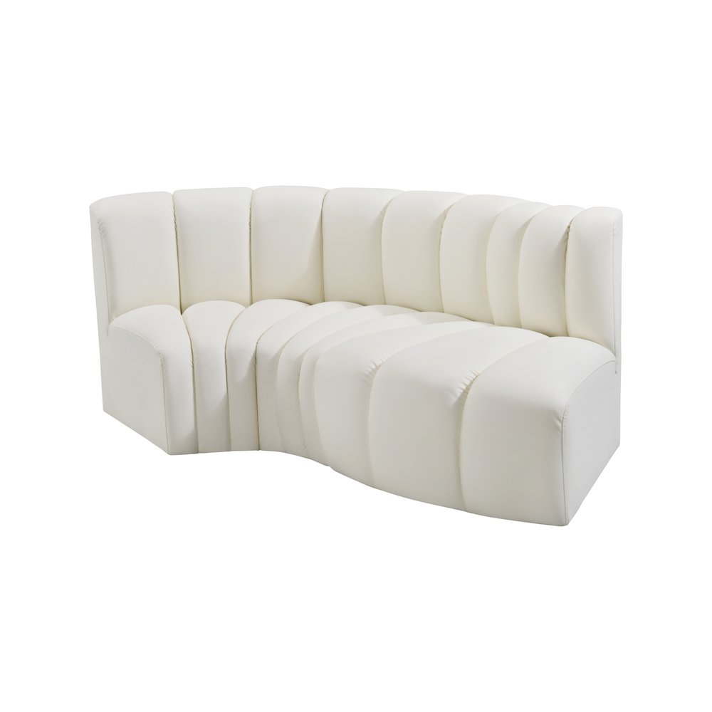 Arc Cream Vegan Leather Modular Sofa. Picture 4