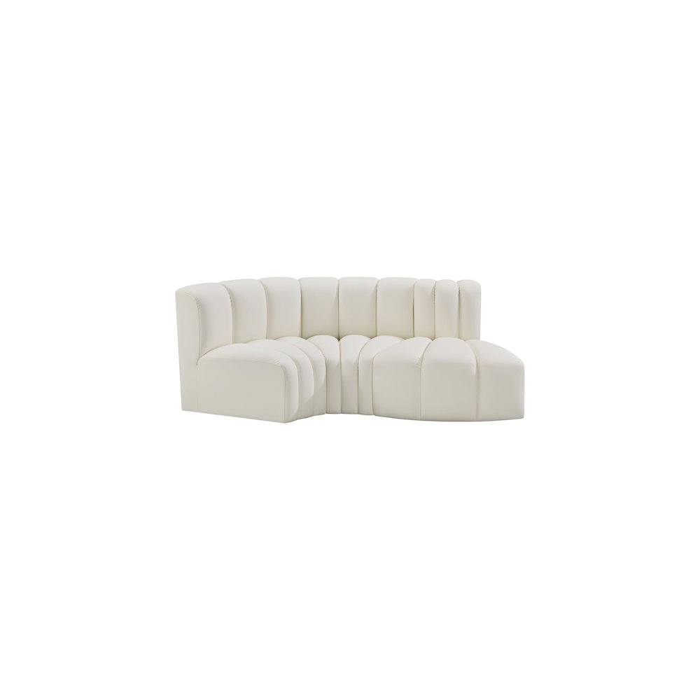 Arc Cream Vegan Leather Modular Sofa. Picture 5