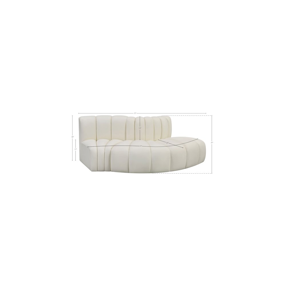 Arc Cream Vegan Leather Modular Sofa. Picture 10