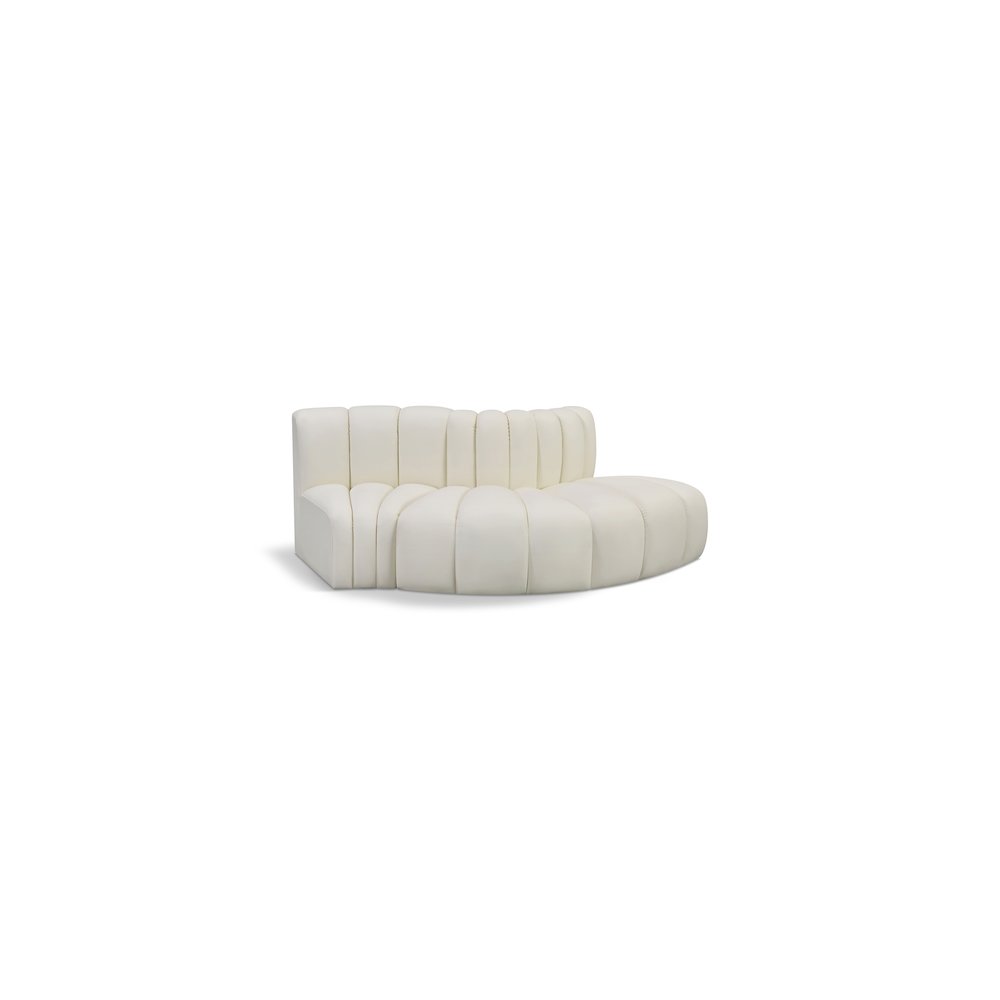 Arc Cream Vegan Leather Modular Sofa. Picture 1