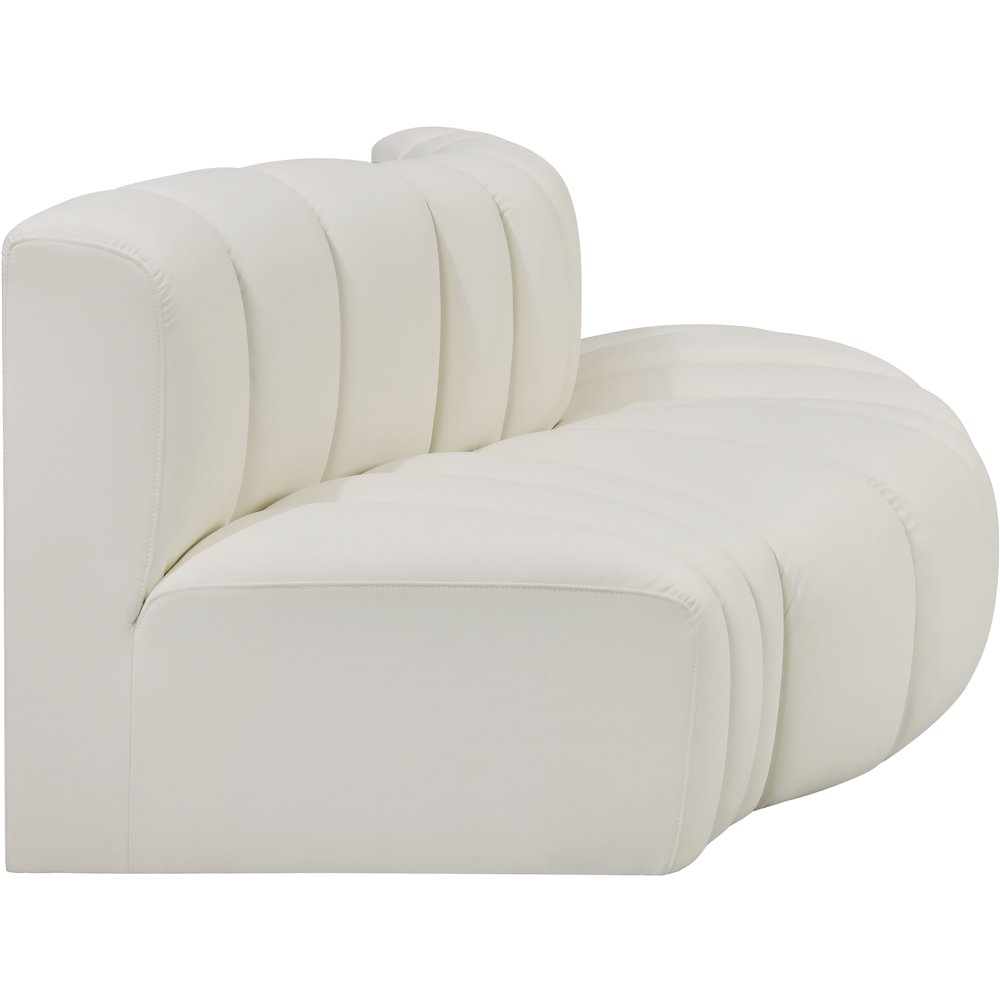 Arc Cream Vegan Leather Modular Sofa. Picture 4