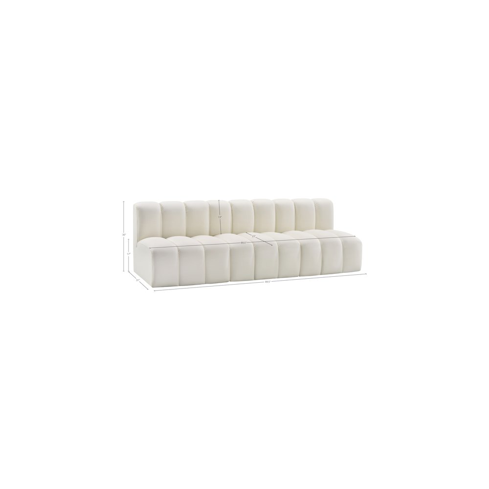Arc Cream Vegan Leather Modular Sofa. Picture 11