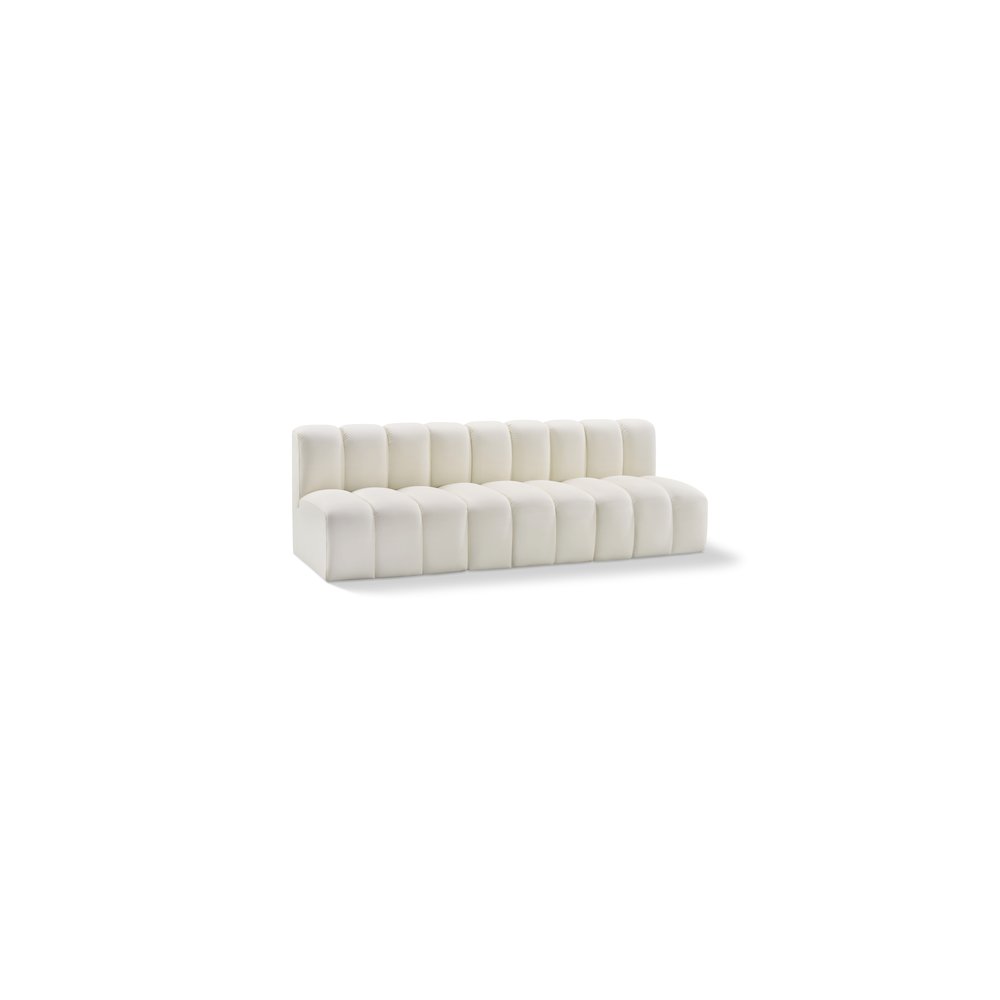 Arc Cream Vegan Leather Modular Sofa. Picture 1