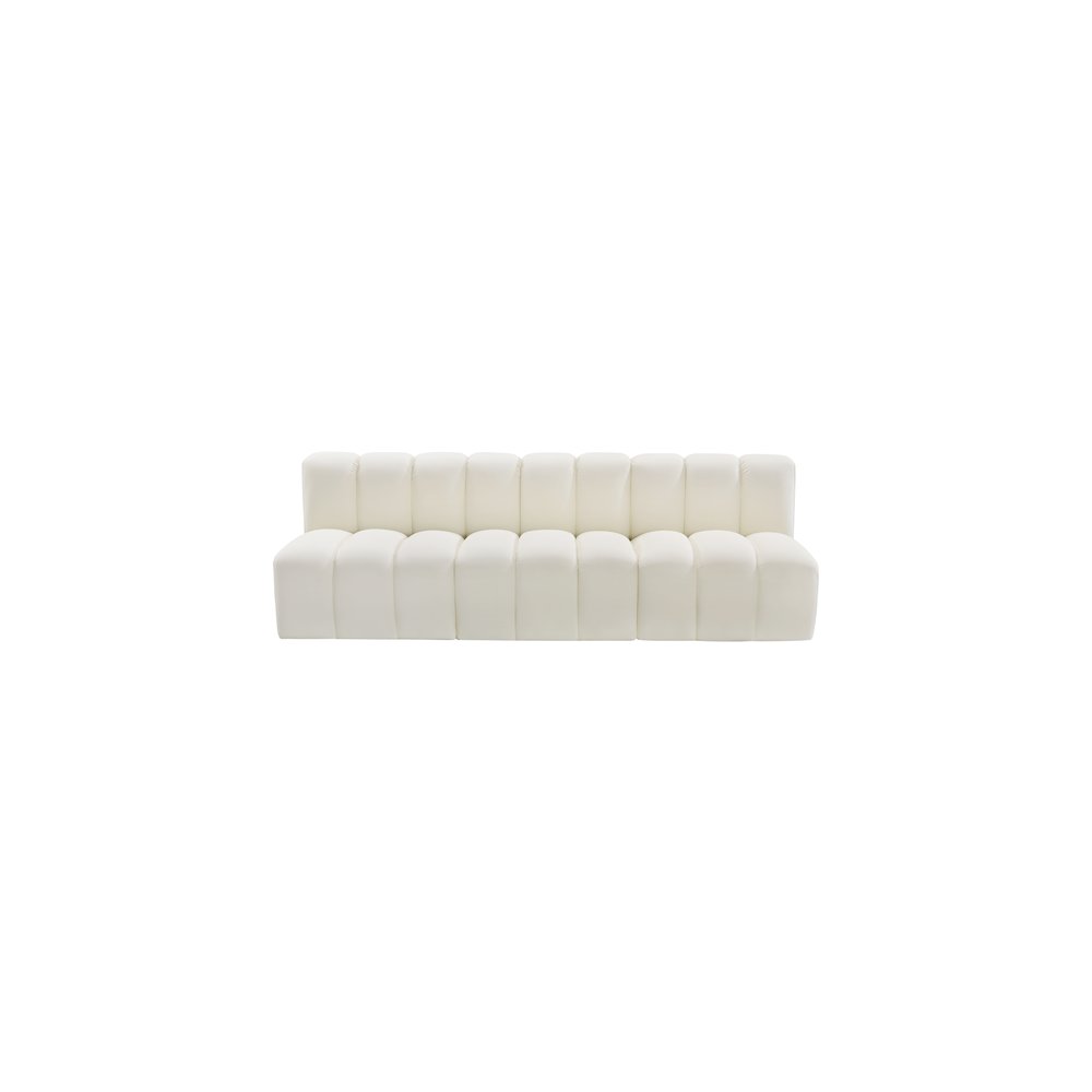 Arc Cream Vegan Leather Modular Sofa. Picture 3