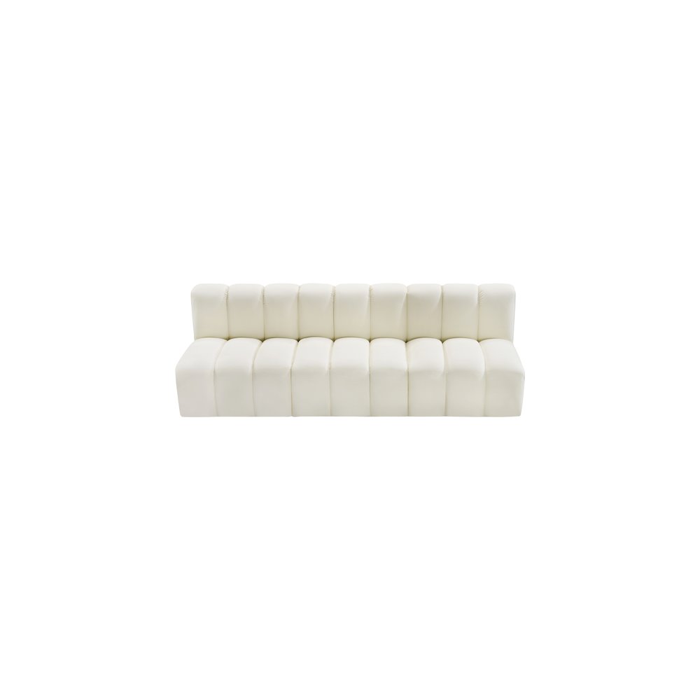 Arc Cream Vegan Leather Modular Sofa. Picture 4