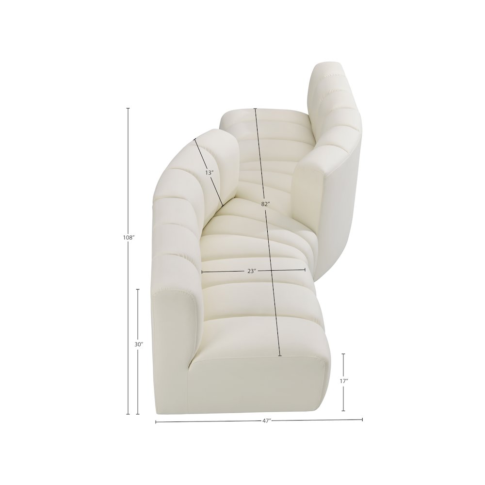Arc Cream Vegan Leather Modular Sofa. Picture 10