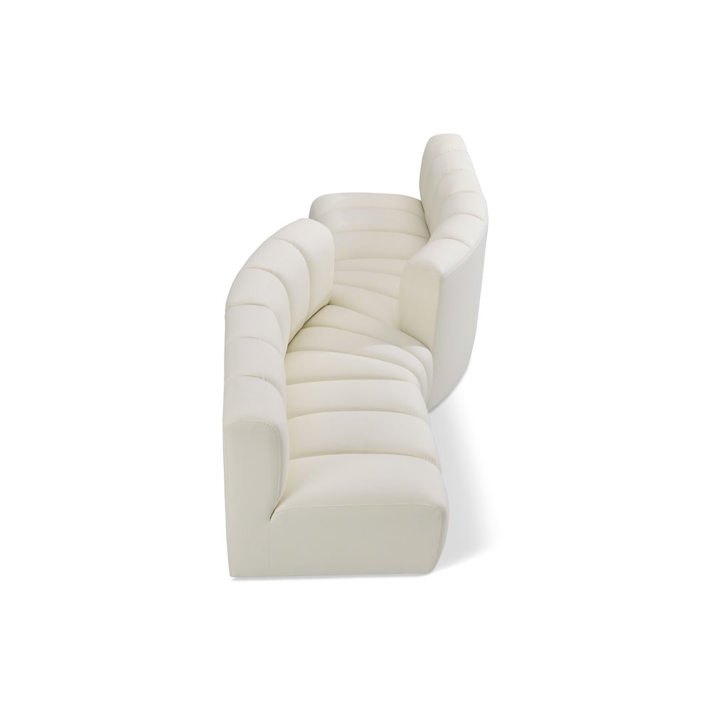Arc Cream Vegan Leather Modular Sofa. Picture 1