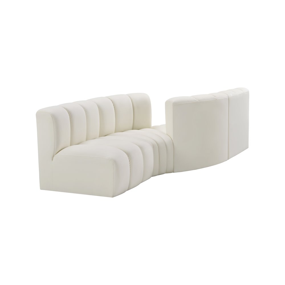 Arc Cream Vegan Leather Modular Sofa. Picture 3