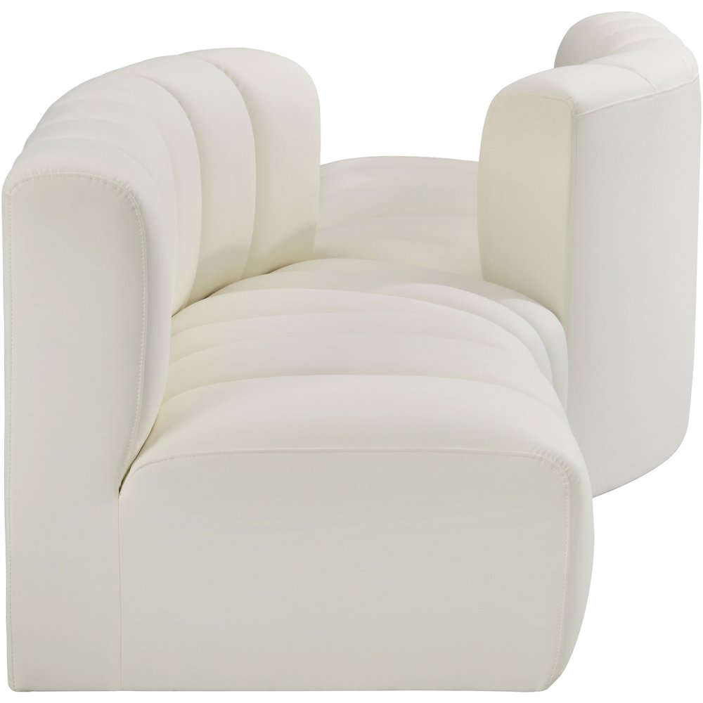 Arc Cream Vegan Leather Modular Sofa. Picture 4