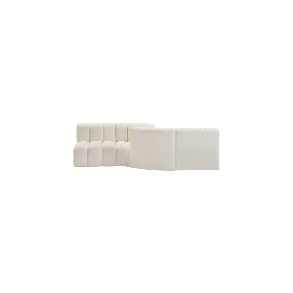 Arc Cream Vegan Leather Modular Sofa. Picture 5