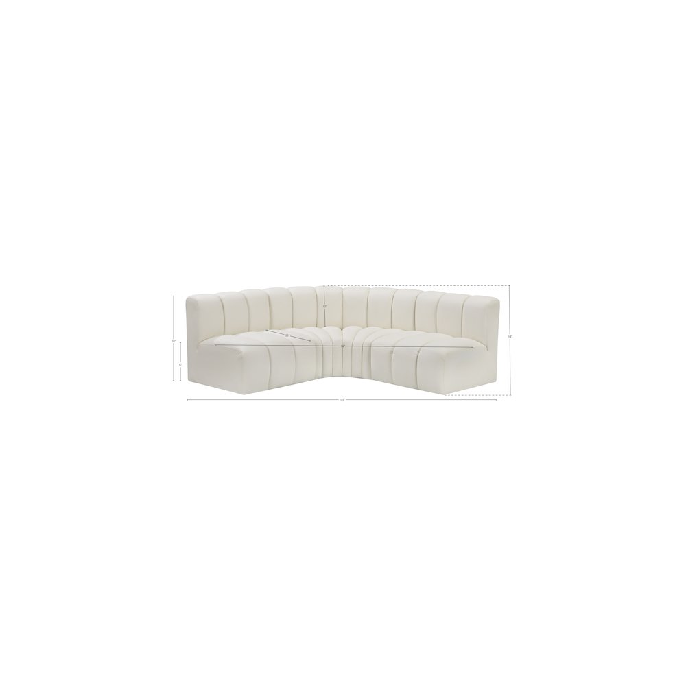 Arc Cream Vegan Leather Modular Sofa. Picture 11