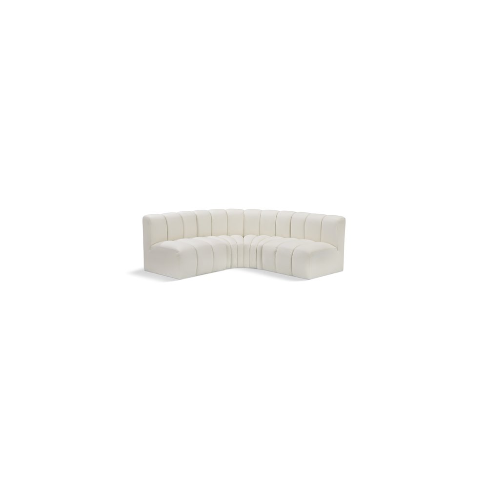 Arc Cream Vegan Leather Modular Sofa. Picture 1