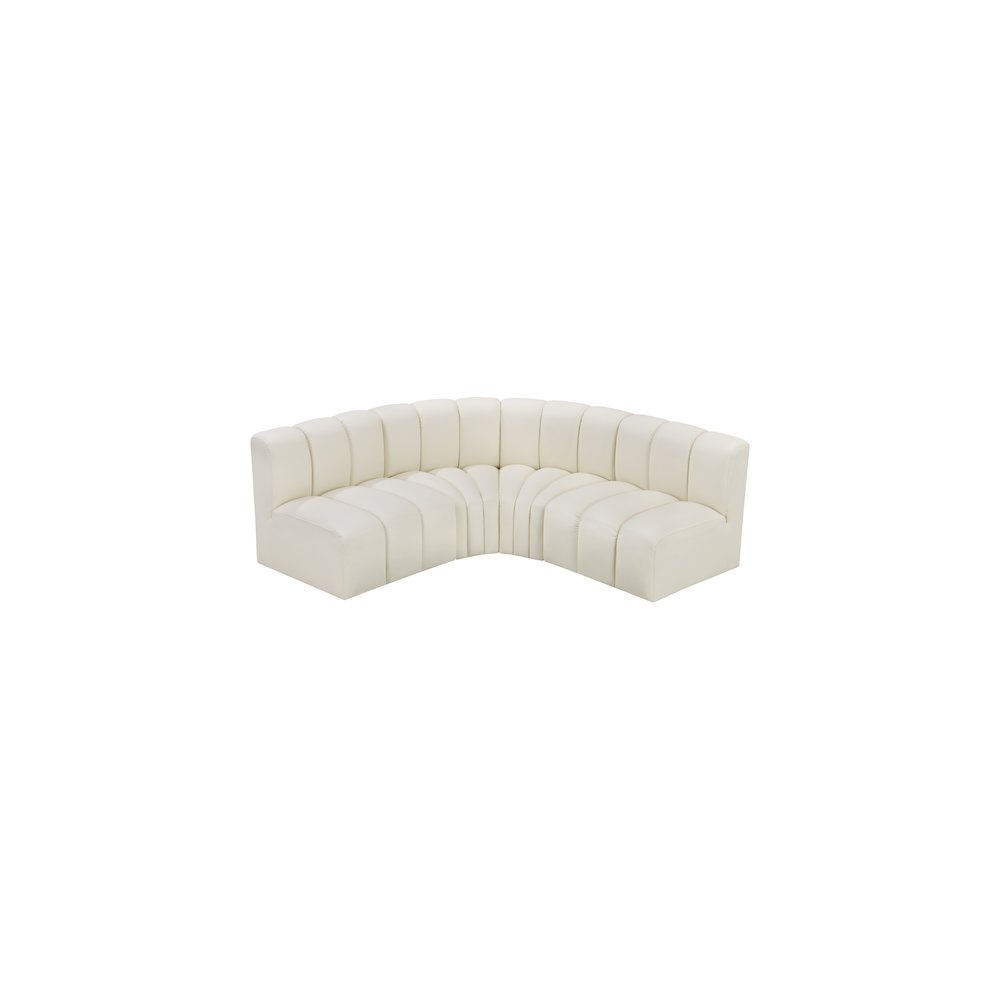 Arc Cream Vegan Leather Modular Sofa. Picture 3