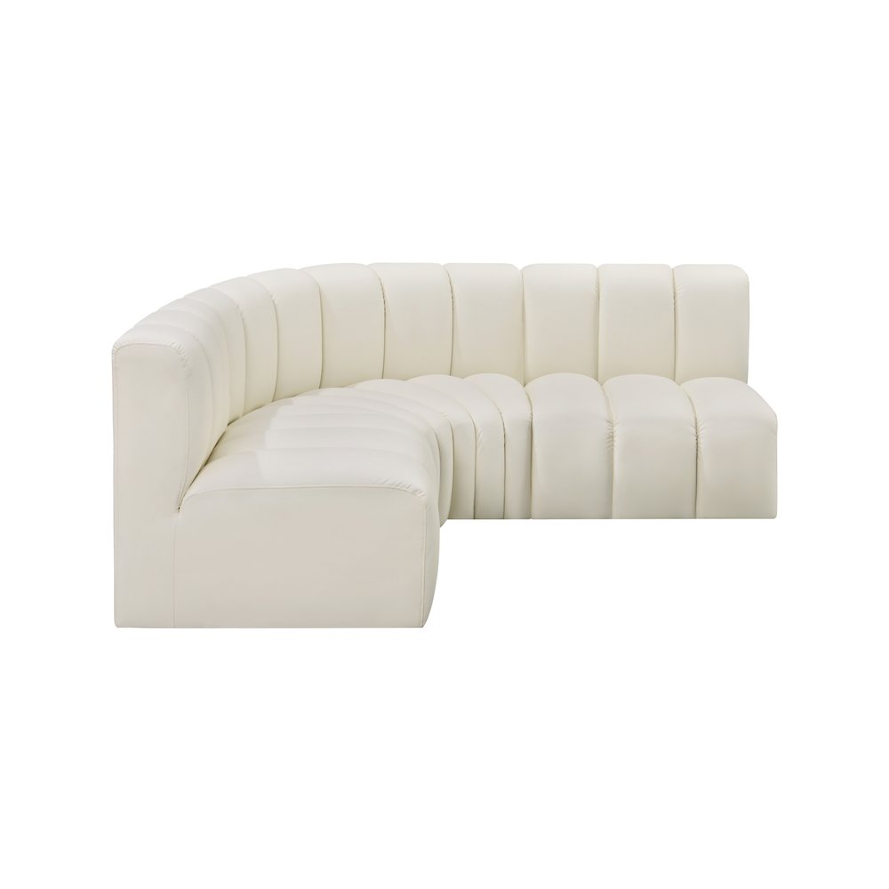 Arc Cream Vegan Leather Modular Sofa. Picture 5