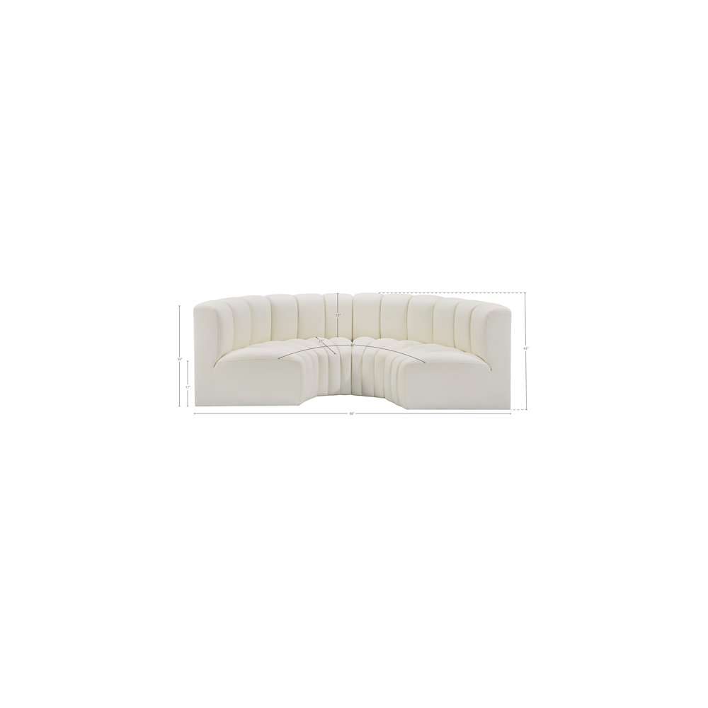 Arc Cream Vegan Leather Modular Sofa. Picture 11