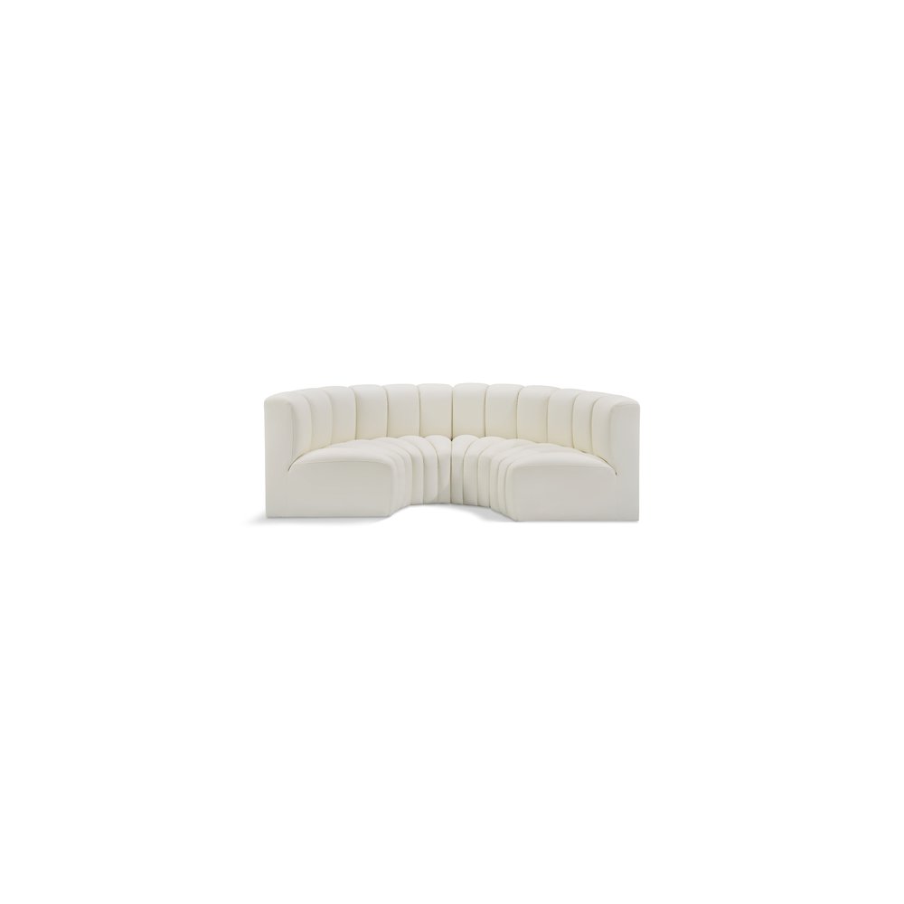 Arc Cream Vegan Leather Modular Sofa. Picture 1