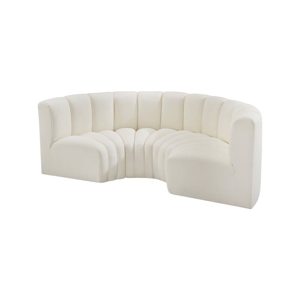 Arc Cream Vegan Leather Modular Sofa. Picture 4