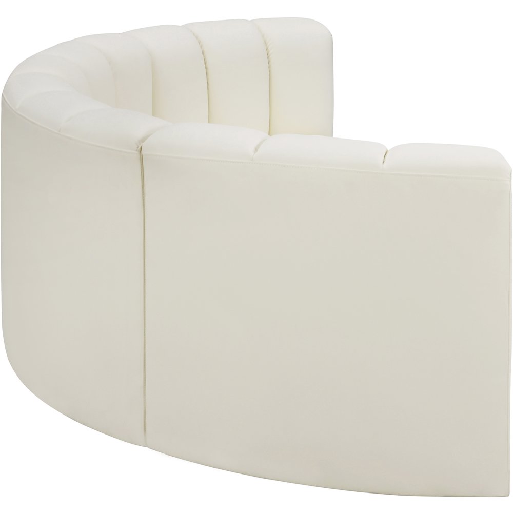Arc Cream Vegan Leather Modular Sofa. Picture 5