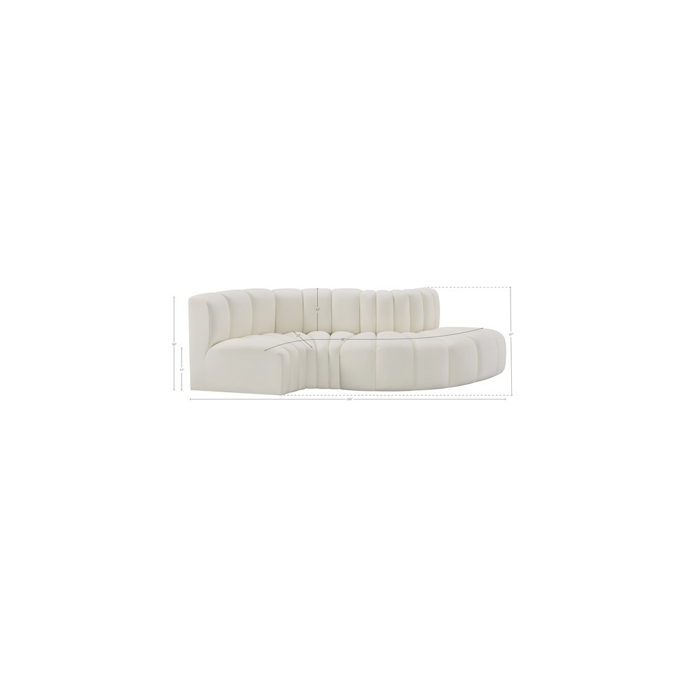 Arc Cream Vegan Leather Modular Sofa. Picture 10