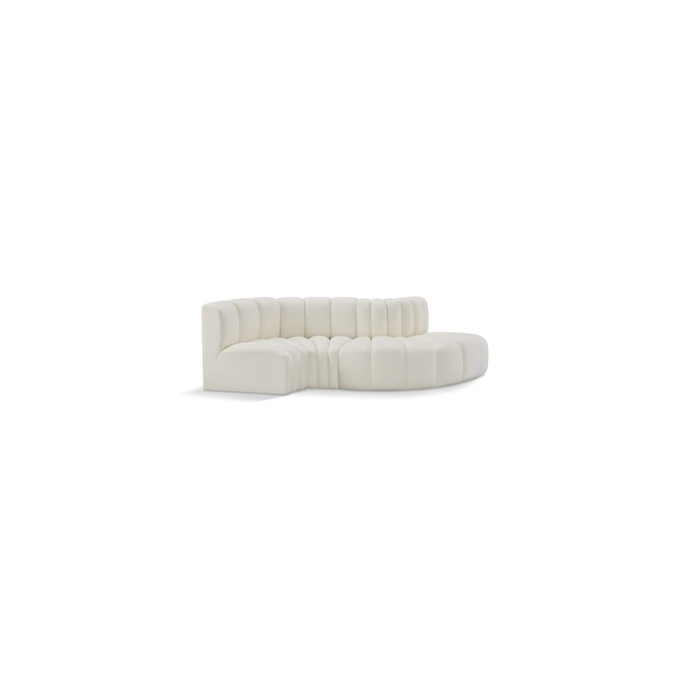 Arc Cream Vegan Leather Modular Sofa. Picture 1