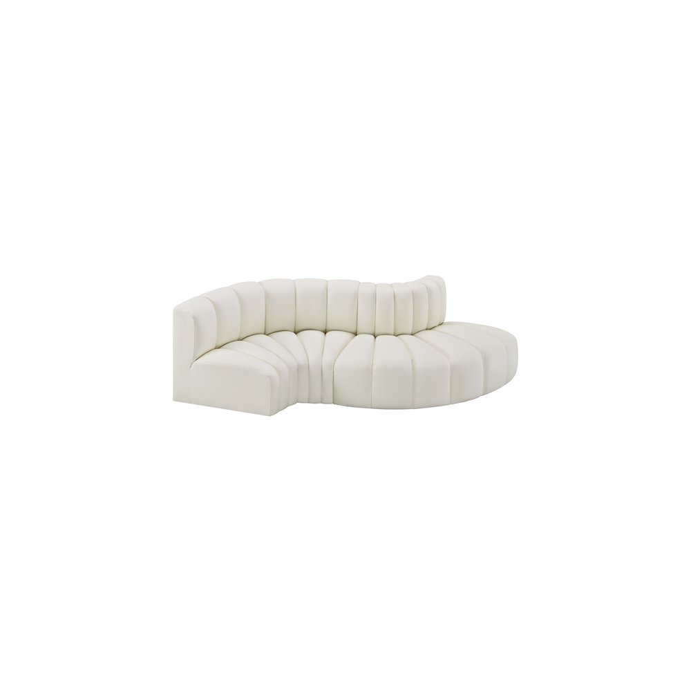 Arc Cream Vegan Leather Modular Sofa. Picture 3