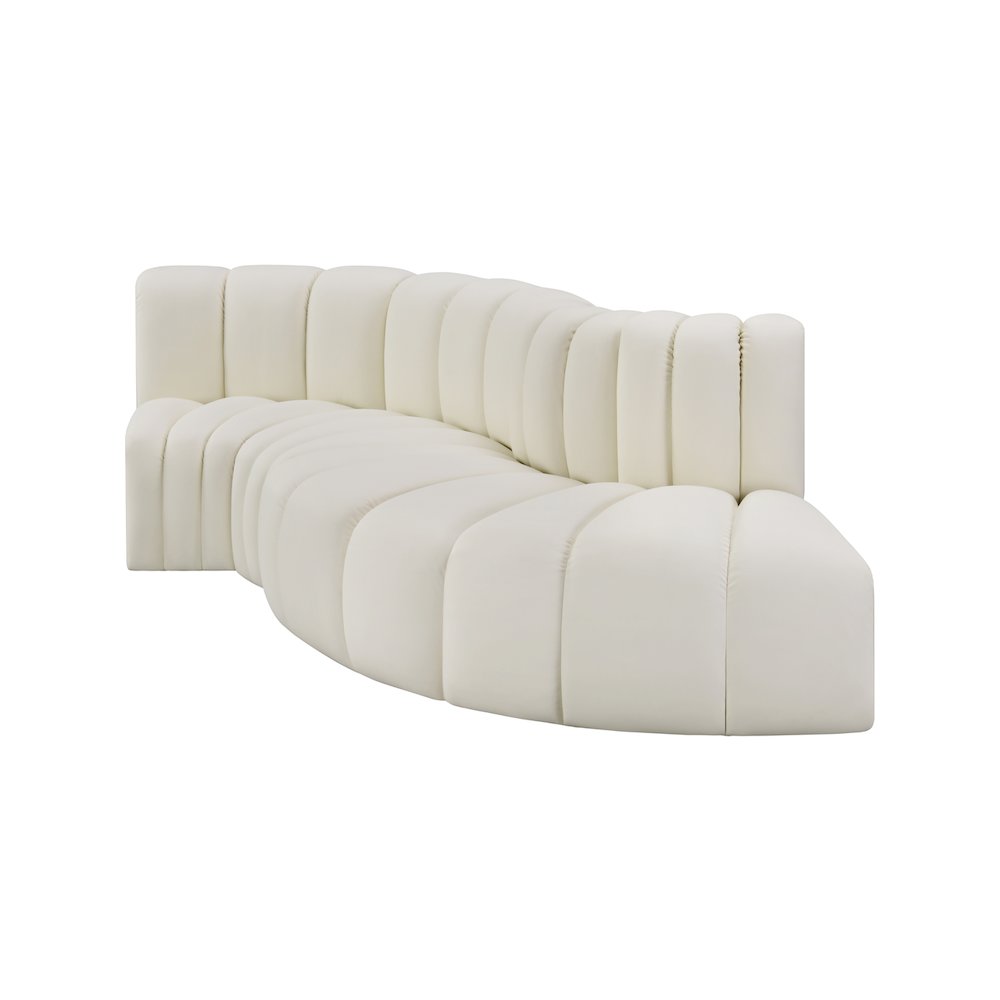 Arc Cream Vegan Leather Modular Sofa. Picture 4