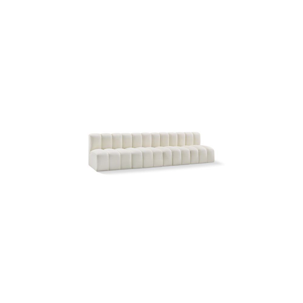 Arc Cream Vegan Leather Modular Sofa. Picture 1
