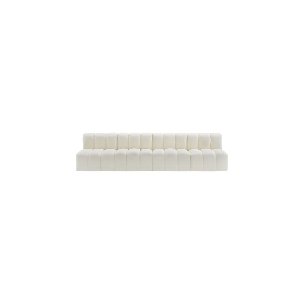 Arc Cream Vegan Leather Modular Sofa. Picture 3