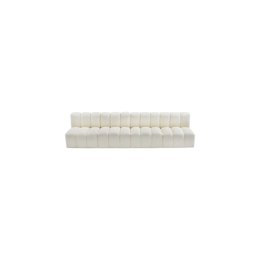 Arc Cream Vegan Leather Modular Sofa. Picture 4