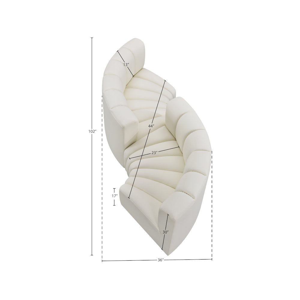 Arc Cream Vegan Leather Modular Sofa. Picture 11