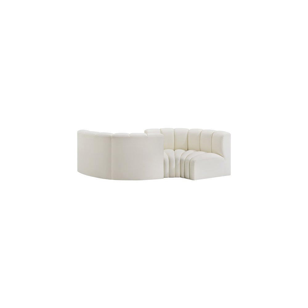 Arc Cream Vegan Leather Modular Sofa. Picture 3