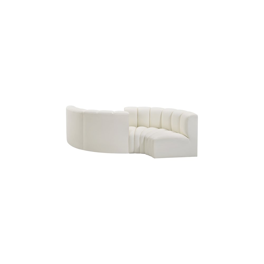 Arc Cream Vegan Leather Modular Sofa. Picture 6