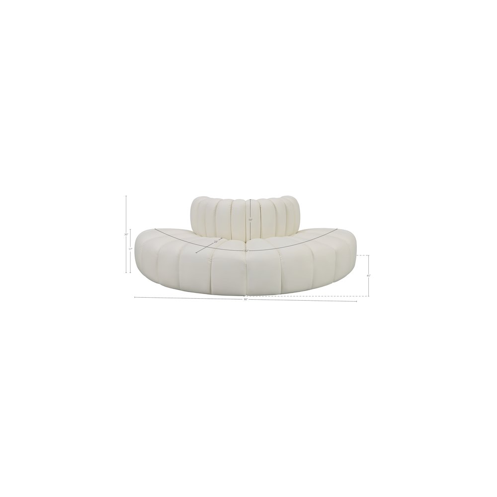 Arc Cream Vegan Leather Modular Sofa. Picture 11