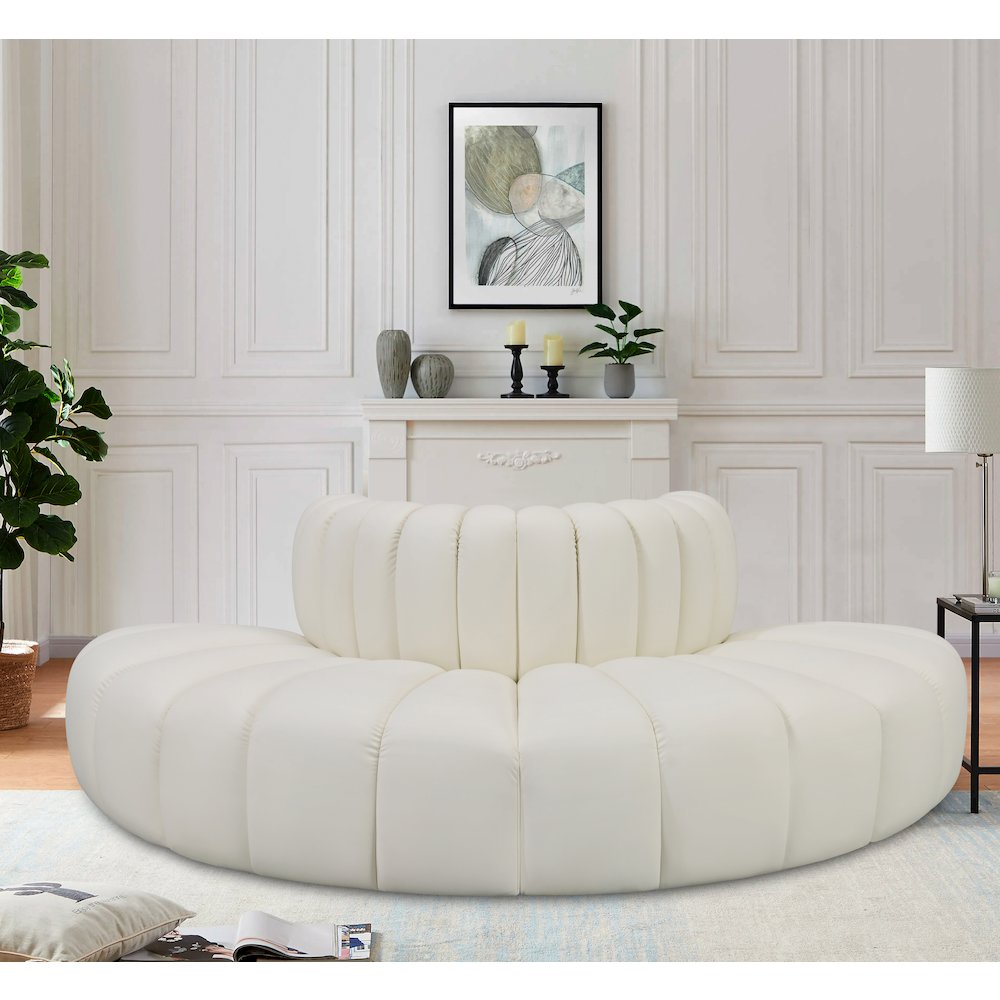 Arc Cream Vegan Leather Modular Sofa. Picture 2