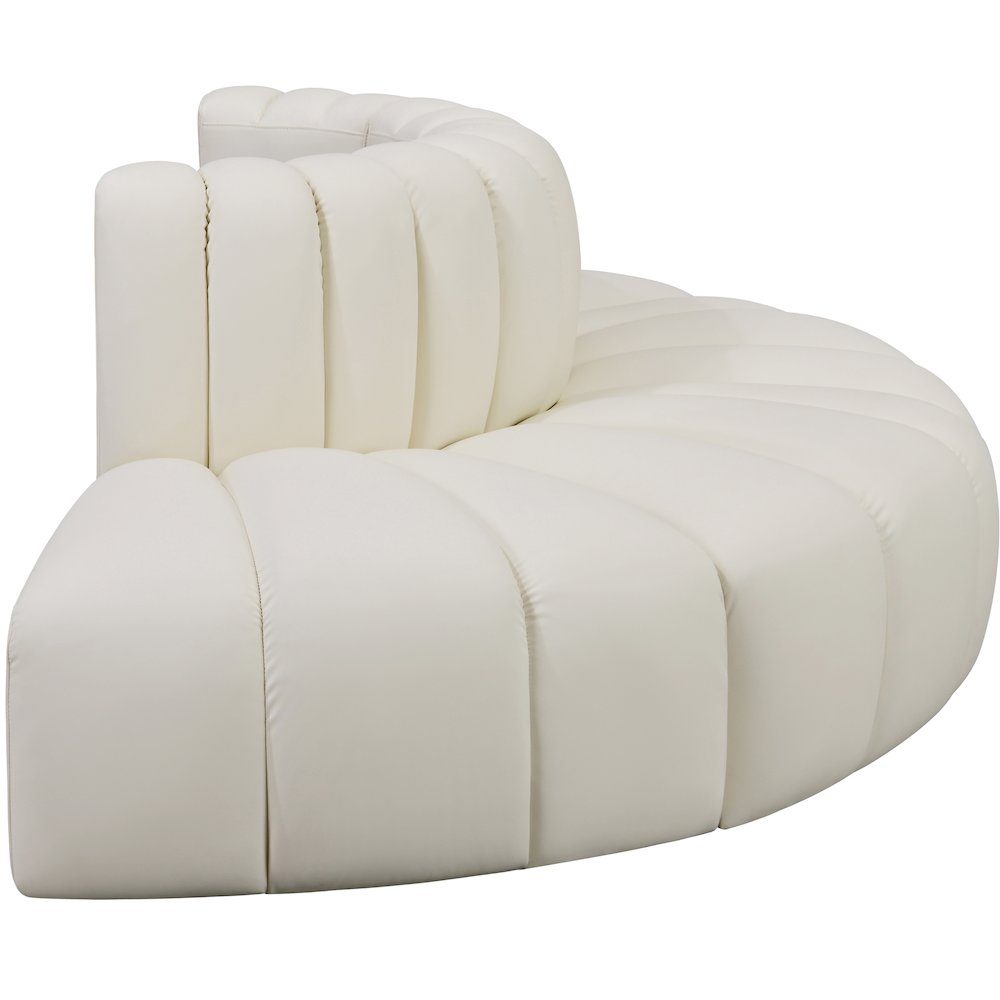 Arc Cream Vegan Leather Modular Sofa. Picture 5
