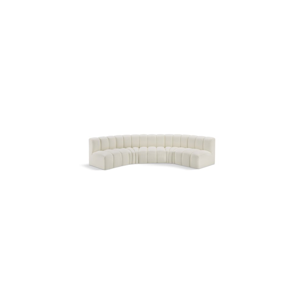 Arc Cream Vegan Leather Modular Sofa. Picture 1
