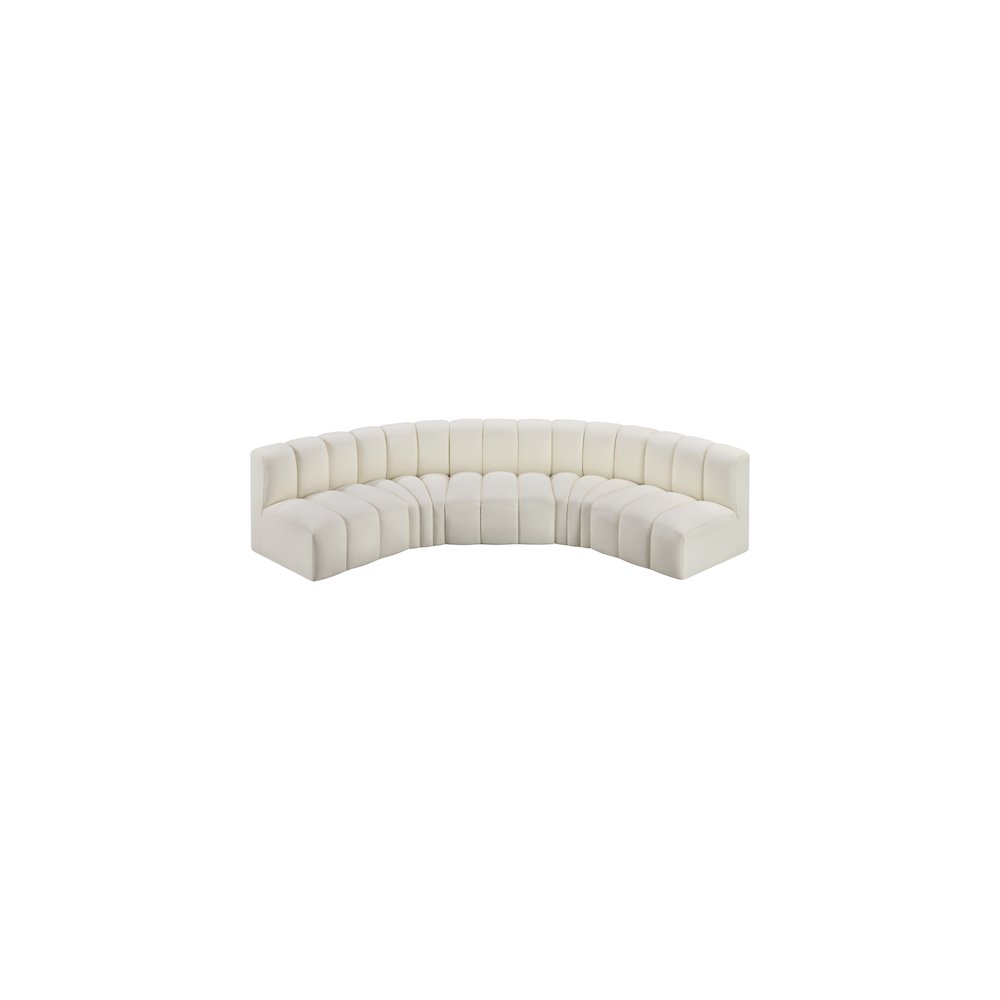 Arc Cream Vegan Leather Modular Sofa. Picture 3