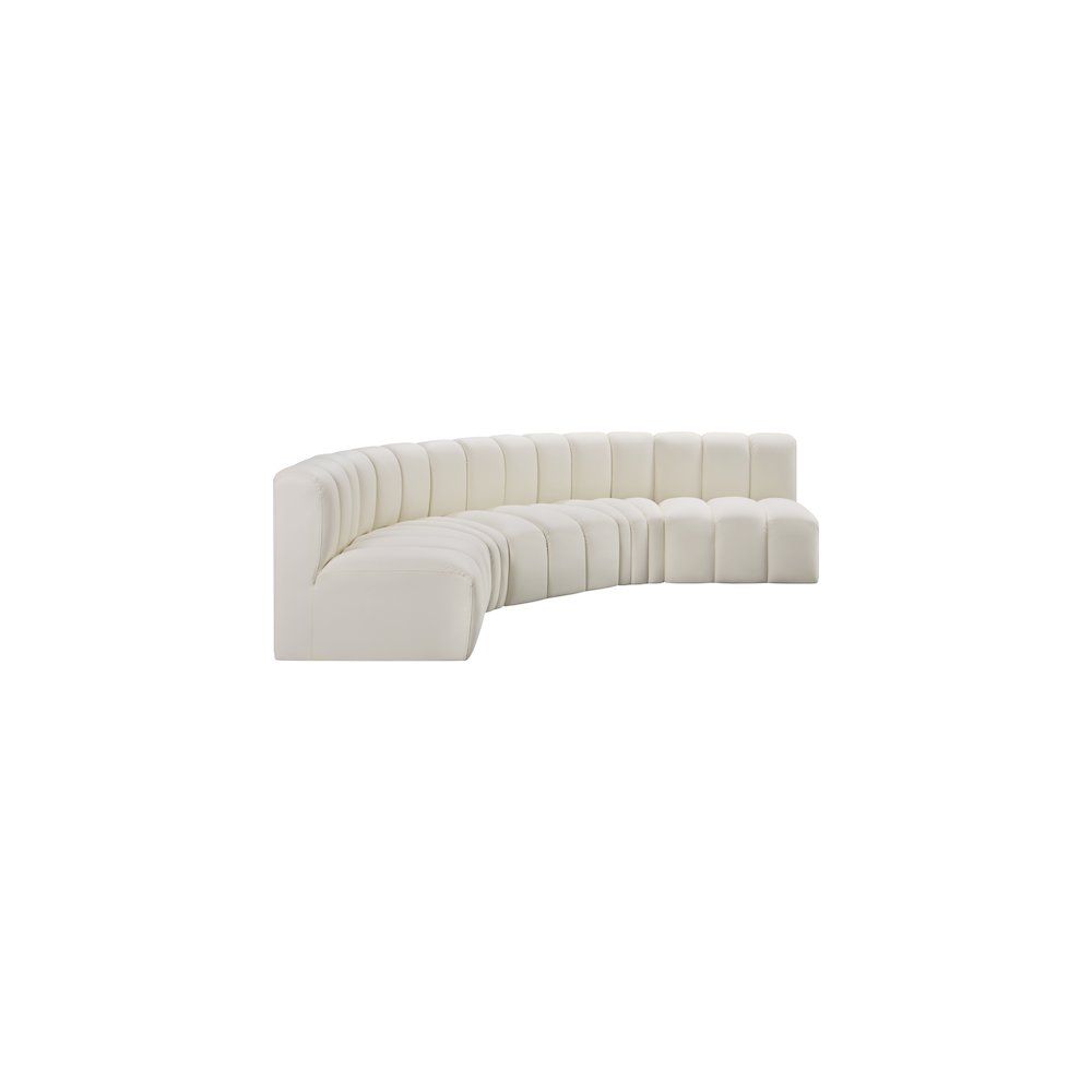 Arc Cream Vegan Leather Modular Sofa. Picture 4