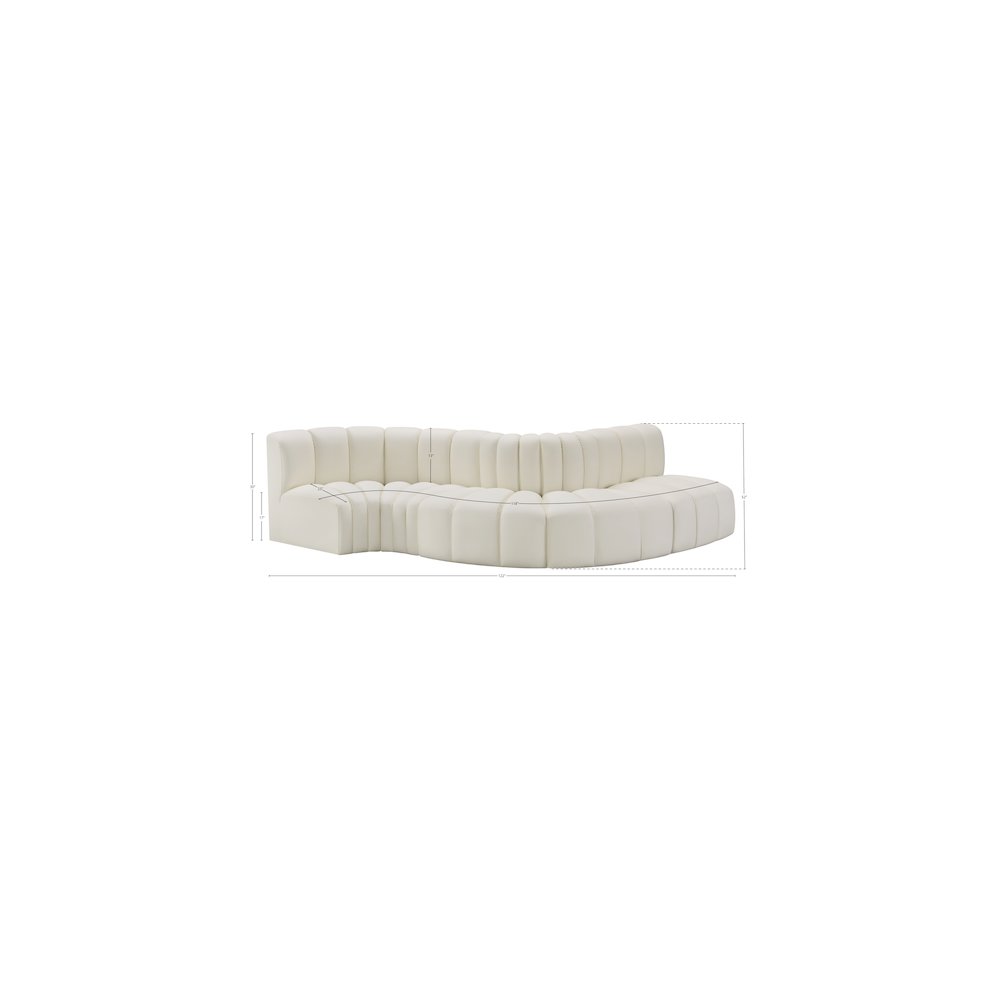 Arc Cream Vegan Leather Modular Sofa. Picture 11